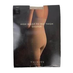 NWT Talbots Body Shaper High Waisted Mid Thigh Stretch Shorts in Nude Size Small
